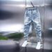 Men's Multi-Pocket Work Jeans – Loose Cuff Washed Denim Pants, Retro Utility Style With Nine-Point Harem Fit_mkmklike.com