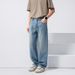 Summer Jeans For Men Clanfit Straight Thin Draped Lyocell Loose Wide-Leg Floor-Length Casual Pants_mkmklike.com