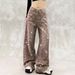 Women's Clothing Women's High-Waisted Straight Leg Jeans Loose Fit Slimming Wide Leg Denim With Starry Sky Rhinestone Print For Autumn_mkmklike.com