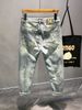 Men's Clothing Retro Splash Ink Straight Leg Jeans Washed Distressed High Street Pants_mkmklike.com