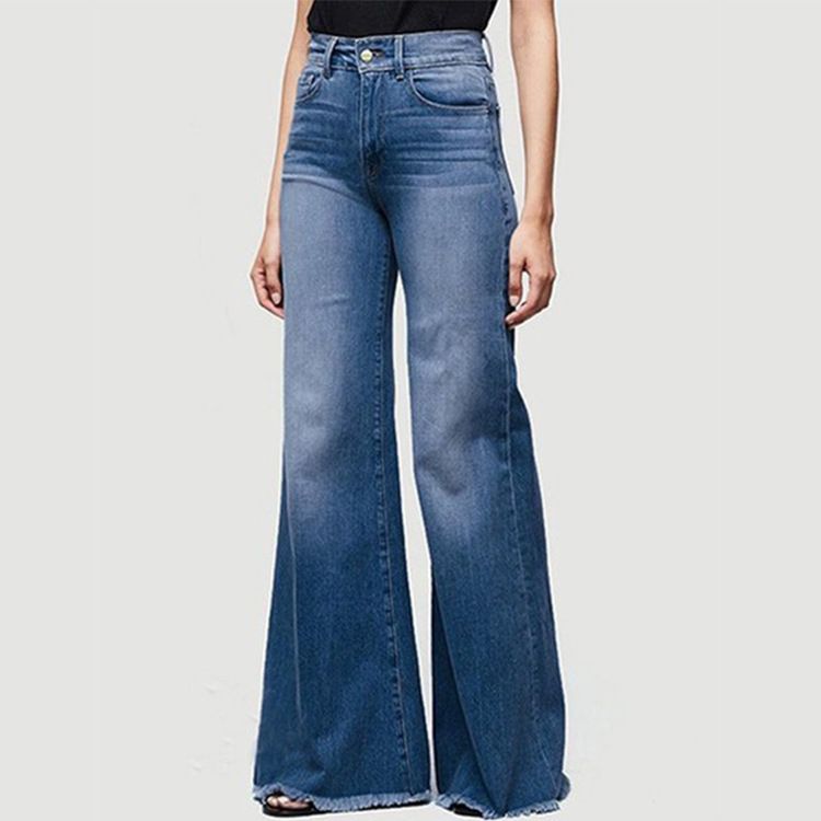 Women's Clothing Women's Jeans Slim Slim Bell Bottom Denim Trousers For Women_mkmklike.com