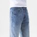 Men's Distressed Light Wash Denim Jeans With Graphic Print - High Street Fashion Straight Leg Casual Pants For Teens_mkmklike.com