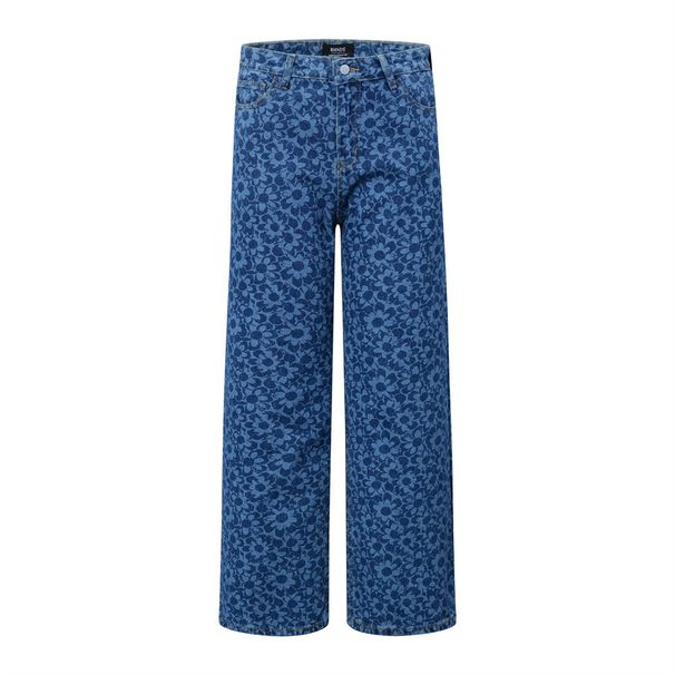 Unique High Street Leopard Print Straight-Leg Jeans For Men Trendy Personality Design Digital Full-Print Floral Casual_mkmklike.com