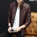 Men's Clothing Autumn and Winter Men's PU Leather Jacket Men's Thin Casual Men's Jacket Stand Collar Slim Leather Jacket Youth_mkmklike.com