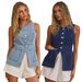 Women's Clothing Women's Summer Fashion Casual Slim Button Cardigan Denim Vest 89128_mkmklike.com