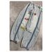 Women's Clothing Spring New Heavy Duty Letter Embroidery Color Stripes Loose Hem Drawstring Casual Trousers_mkmklike.com