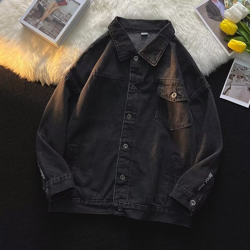 Loom New Turn-Down Collar Heavy-Duty Denim Long-Sleeve Jacket For Men Japanese Style Trendy Brand Ins Autumn Winter European_mkmklike.com