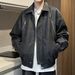 JUJUPS American Retro Leather Jacket Trendy Loose Casual Spring And Autumn Coat Men, Stylish Top For Men_mkmklike.com