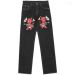 Men's Jeans Pocket Colorful Pattern Baggy Washed Blue Wide-leg Jean 2026 Street Trend Versatile Style Daily Denim_mkmklike.com