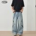 LKTM Men's Wear # Spring/Summer New Cutout Perforated Jeans For Men And Women With Design Sense Loose Wide Legs Straight Bb9_mkmklike.com