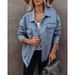 Trendy Oversized Denim Jacket For Women - Streetwear Bf Style Casual Coat With Cotton Blend_mkmklike.com
