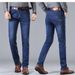 Men's Winter Workwear Jeans - 500g Heavyweight Stretch Relaxed Fit Straight Leg High Waist Casual Pants With Multiple Pockets_mkmklike.com