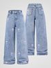 Retro Washed High Waist Women's Straight Wide Leg Jeans - Loose Fit Denim Pants For Casual & Chic Style_mkmklike.com