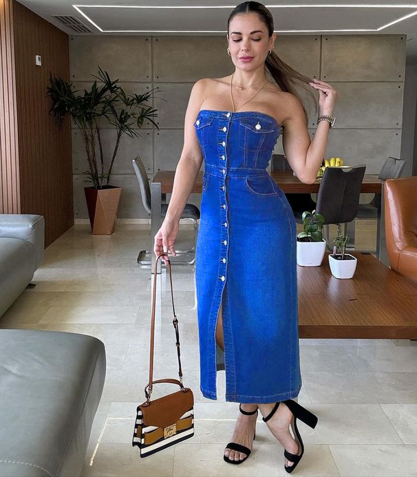 Women's Clothing Women's Fashion Hot Girl Tube Top Single Breasted Slit Hip Skirt_mkmklike.com