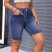European And American Women's Slim Fit Stretch Denim Jeans Mid-Length Cross-Border Supply Embroidered Pants_mkmklike.com
