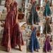 Women's Clothing Long Dress Waist Wrapped Fragmented Flower Print Large Swing Dress_mkmklike.com