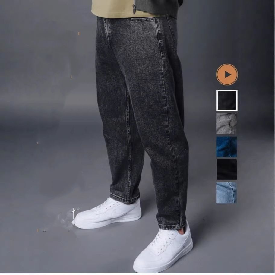 Men's Jeans Banana Pants Spot Goods Midweight Softener Fabric Slight Stretch Long Straight Jeans_mkmklike.com
