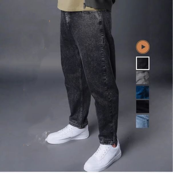 Men's Jeans Banana Pants Spot Goods Midweight Softener Fabric Slight Stretch Long Straight Jeans_mkmklike.com