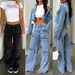 Women's Clothing Pocket Washed Straight Workwear Jeans Vintage Washed Denim Cargo Pants - Relaxed Fit Straight Leg Streetwear Jeans For Men & Women_mkmklike.com