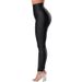 Women's clothing Trousers Black High Waist Elastic Solid Color Slim Fit Plus Size Sports Yoga Tight Leggings for Women_mkmklike.com