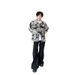 Men's Clothing Men's Distressed Tie-Dye Denim Jacket | Oversized Streetwear Coat | High-Street Fashion | Cotton Blend | Black | S-3XL_mkmklike.com