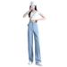 Women's High-Waisted Tencel Denim Jeans Slimming Petite Fit Summer Thin Style 2026 New Arrival Ice Silk Wide Leg Pants_mkmklike.com