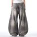 Men's Clothing Wash Jeans Retro And Handsome Vintage Wide Leg Scimitar Pants_mkmklike.com