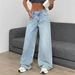 High Waist Straight Leg Jeans For Women - Light Blue Denim Wide Leg Trousers, Comfortable & Stylish Office Casual Pants_mkmklike.com