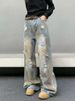 Retro Washed Distressed Wide-leg Jeans For Men, Loose Straight Leg, Casual And Versatile, Vibe Drape Trousers_mkmklike.com