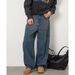 Men's Washed Gradient Blue Straight Leg Jeans, Spring Style, Distressed Texture, Retro Casual Trousers._mkmklike.com