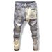 Men's Jeans Fashion Brand Retro Blue Slim Pants Trend Korean Version Of All Worn Patch Pants Men Do Old Pants Uhero_mkmklike.com