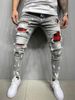 Men's Distressed Skinny Stretch Jeans Patchwork Testing Small Order Customization Denim_mkmklike.com
