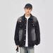 Distressed Denim Jacket - Oversized Hip-Hop Style With Embroidery & Ripped Details, Unisex Streetwear Coat For Men & Women_mkmklike.com