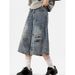 Kakulogo Graffiti Loose Wide Leg Jeans Casual Versatile Seven Point Street Fashion Shorts For Men And Women Summer Style_mkmklike.com
