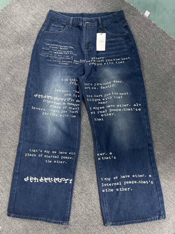Men's Black Washed Jeans – Streetwear Baggy Denim Pants With Distressed Details (Straight-Leg, Mid-Rise, Zip Fly, Cotton Blend, Unisex Urban Style)_mkmklike.com
