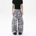 New American High Street Gray White Camouflage Washed Workwear Jeans Wide Leg Curved Blade Loose Casual Pants for Men Women_mkmklike.com