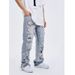 Men's Clothing Men's & Women's Distressed High-Waisted Straight Leg Jeans – Ripped Denim Pants With Streetwear Style, Comfort Fit (Blue, S-3XL)_mkmklike.com