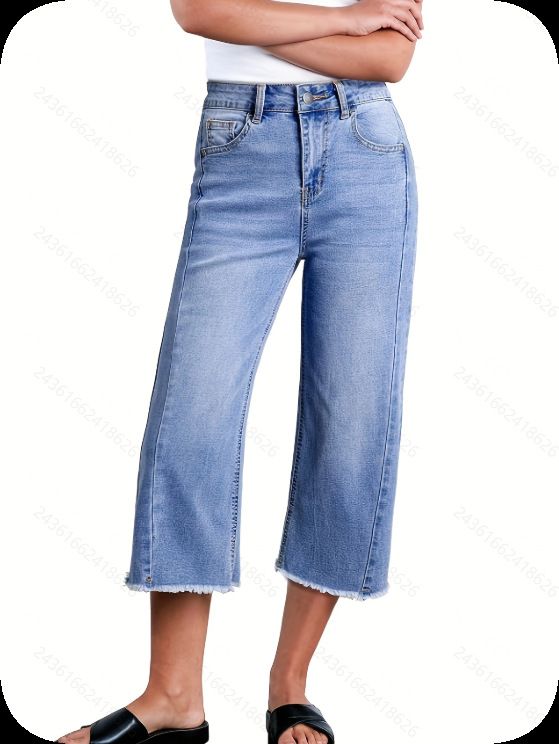 New Women's Casual Slim Fit Straight Leg Jeans Versatile High Waist mid Rise Denim Pants European American Style 80085 Archer0603 2025 Hot Selling_mkmklike.com