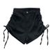 Women's High Waisted Stretch Denim Shorts Drawstring Summer Style Thin Straight Leg Versatile Slimming Wide Leg Hot Pants_mkmklike.com