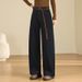 Clair Fleece-Lined Warm Denim Scimitar Draped Loose Slimming Casual Long 2025 Winter High-Waisted Wide-Leg Pants_mkmklike.com