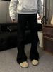 Korean Street Style Black Flared Jeans For Men – Slim Cleanfit Straight Leg Casual Pants (S-XXXL)_mkmklike.com