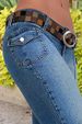 High Waist Vintage Denim Flare Pants For Women – Retro Workwear Style, Slim Fit, Stretch Comfort, Fashionable Bell Bottoms (Deep Blue, Light Blue)_mkmklike.com