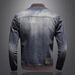 Pulse Pulse Men's 2025 Autumn New Vintage Denim European And American Style Motorcycle Jacket Warm Stand Collar_mkmklike.com