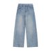 TKPA American High Street Crease Distressed Washed White Jeans Men Loose Trendy Straight Wide Leg Floor-Length Pants_mkmklike.com