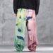 Heavyweight Washed Loose Fit Straight Leg Jeans With Splatter Paint Graffiti For Men, High-Street Wide Leg Trousers_mkmklike.com