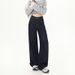 Retro Dark Blue Wide-leg Jeans For Women, 2024 Autumn High-waisted Loose Slimming Vintage Casual Drapey Floor-length_mkmklike.com