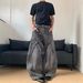 Grunge Couple Jeans – Distressed Black-Gray Patchwork, Relaxed Bootcut For Men & Women (82% Cotton, Vintage Washed, S-XXXL)_mkmklike.com