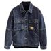 Autumn And Winter Multi Pocket Workwear Denim Jacket For Men, Loose Collar Retro Denim Jacket For Men_mkmklike.com