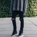 Men's Heavyweight Washed Distressed Ripped Jeans High Street Style Denim Black Midweight Straight Pants Machine Washable Size 19_mkmklike.com
