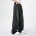 Nordmann American Style Wide-Leg Jeans For Men Black Gray Trendy Brand Cool Vintage Washed Loose Straight Versatile Casual Pants_mkmklike.com